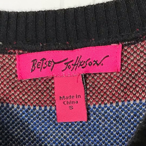 Vintage Betsey Johnson Sweater Dress Marilyn Monroe Warhol S Small Intarsia Knit - Picture 6 of 6